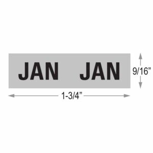 0.5625 x 1.75 Month Label Roll Set January Model L A MJAN 1