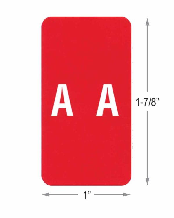 Image of 1.875 X 1 Small Alphabetic Labels Ames Red Model L A Alpha A 1