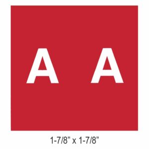 Image of 1.875 X 1.875 Large Alphabetic Labels Ames Red Model L178a 1