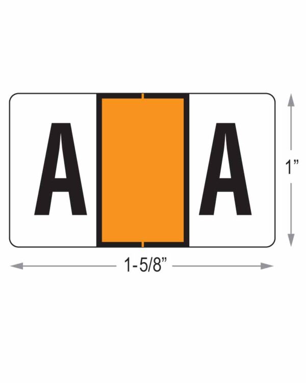 Image of Jeter 1 X 1.625 Alphabetic Labels Orange Model L J Alpha A 1