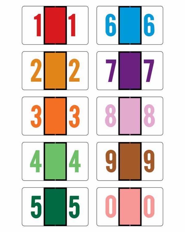 Image of Tab Match 1 X 1.625 Full Size Numeric Labels Set Model L T St158 1