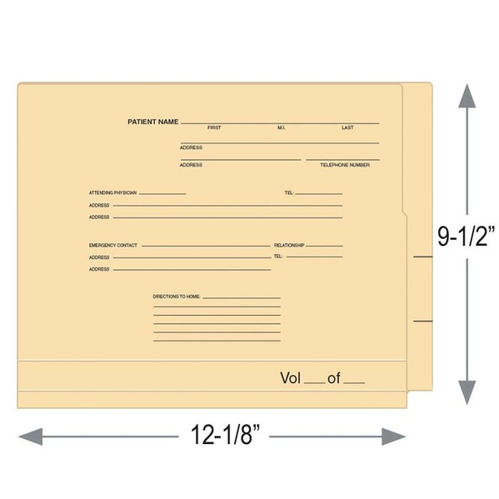Image of 9.5 X 12.125 15pt. Vna Folders With 0.75 Side Tab Model Ocf Vna 1